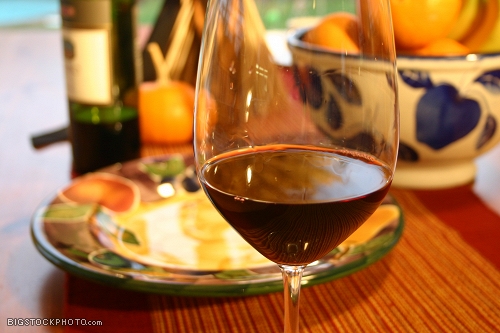 wine on table